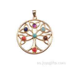 Árbol de acero inoxidable de encanto Chakra colgante para Navidad